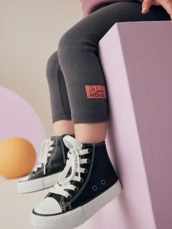 Next Black Standard Fit (F) High Top Trainers^BOY Sneakers|Sneakers