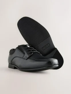Next Black Standard Fit (F) Lace-Up Leather School Shoes^BOY School Shoes|Boys Shoes
