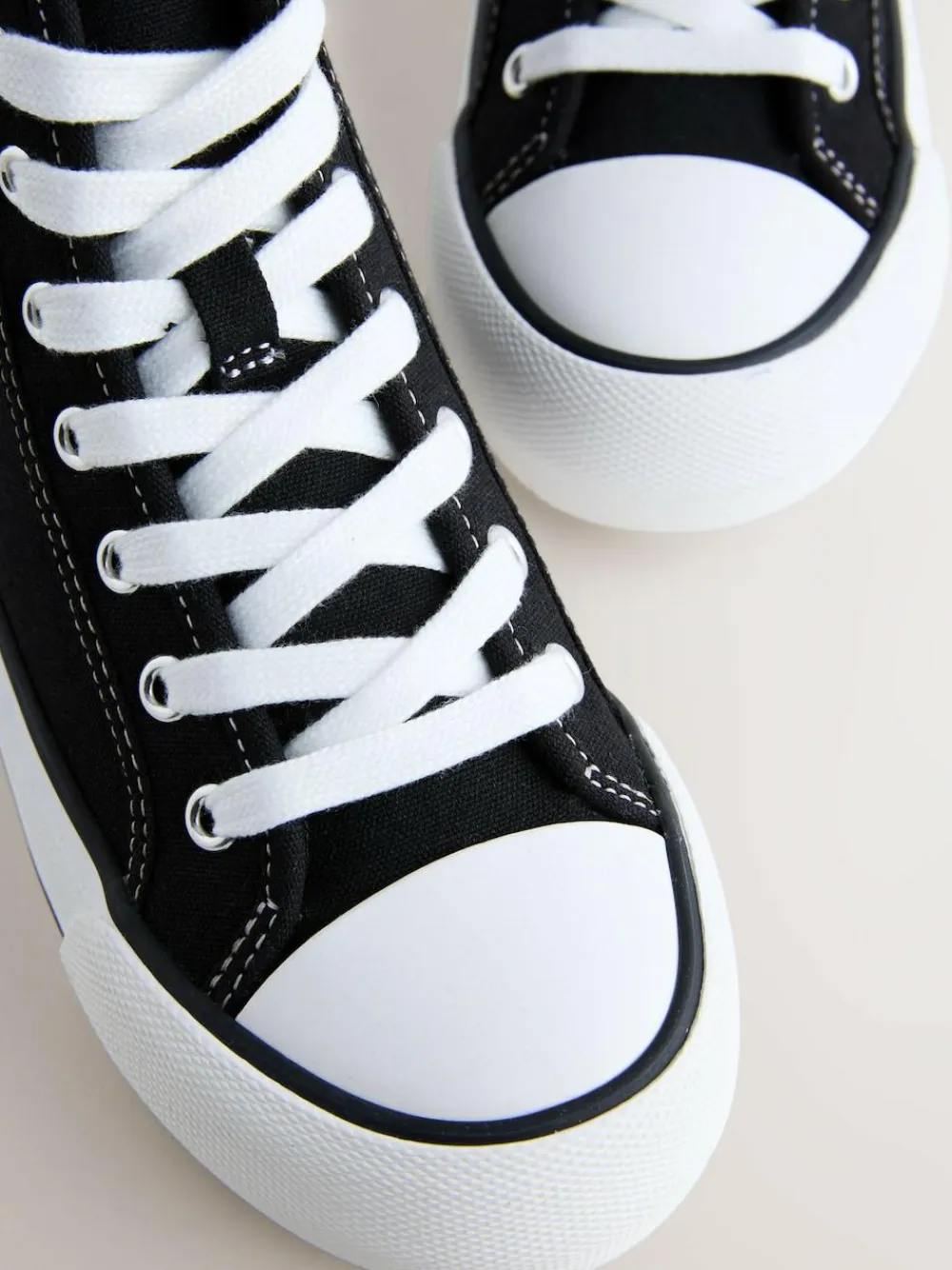 Sale Next Black Standard Fit (F) Lace Up High Top Trainers