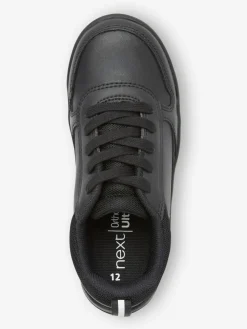 Next Black Standard Fit (F) Lace-Up School Trainers^BOY School Shoes|Boys Shoes