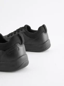 Next Black Standard Fit (F) Lace-Up School Trainers^BOY School Shoes|Boys Shoes