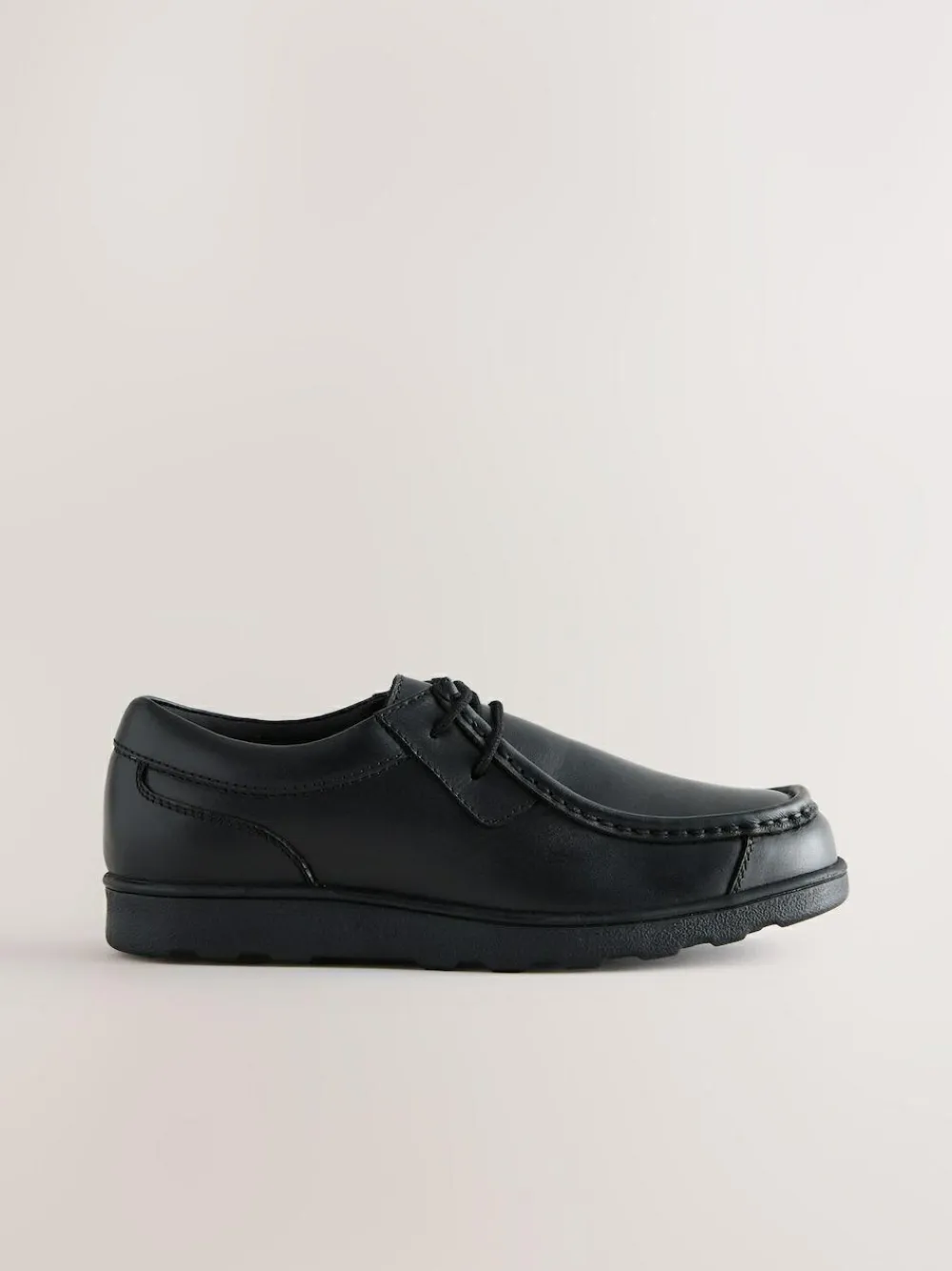 Best Next Black Standard Fit (F) Leather Lace Up School Shoes