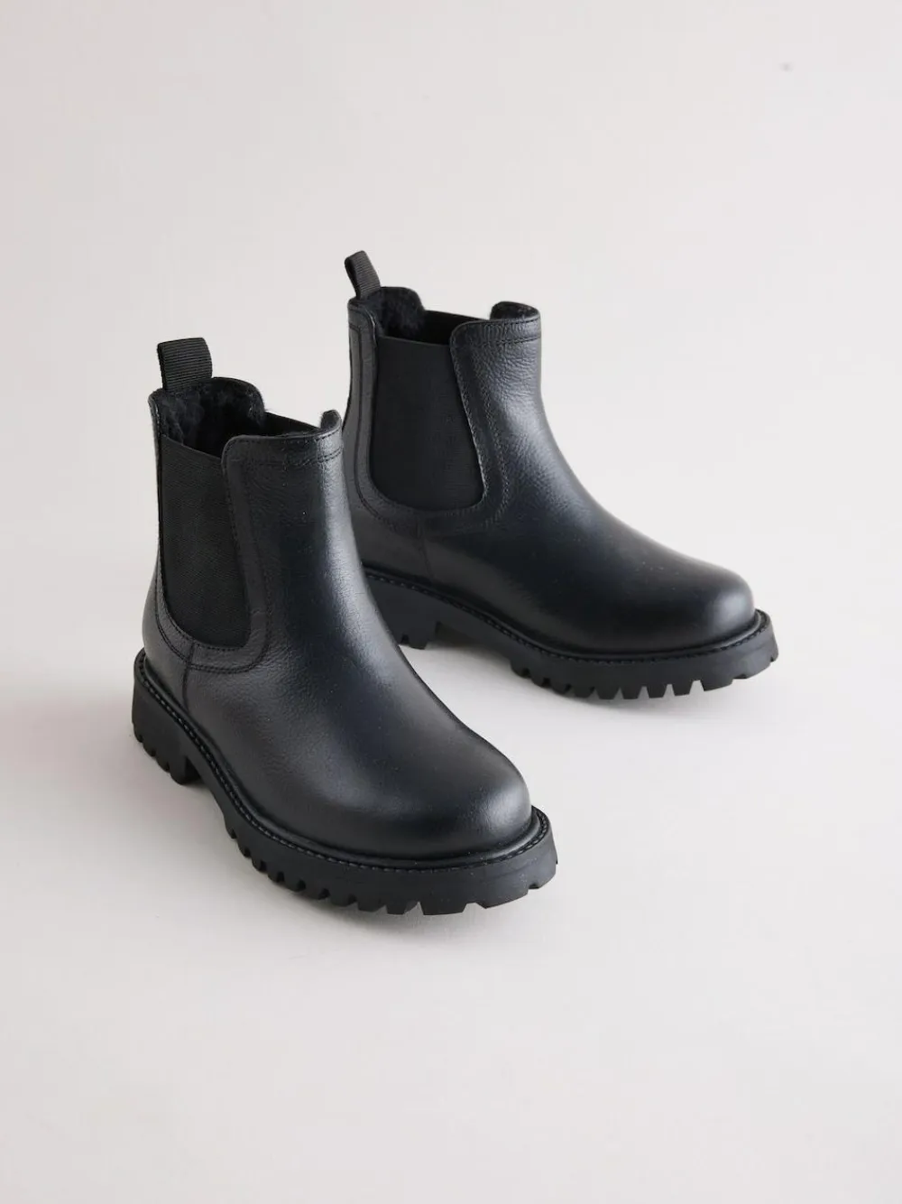 Next Standard Fit (F) Leather Warm Lined Chelsea Boots^BOY School Shoes|Boys Shoes