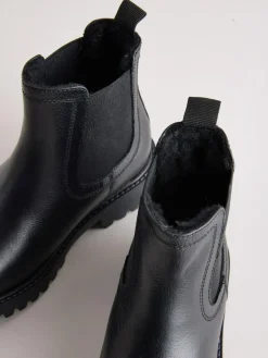 Next Standard Fit (F) Leather Warm Lined Chelsea Boots^BOY School Shoes|Boys Shoes