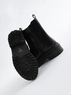 Sale Next Standard Fit (F) Leather Chunky Chelsea Boots Black