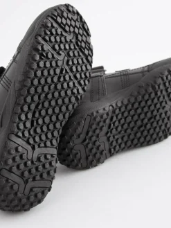 Next Black Standard Fit (F) Leather Touch Fastening School Shoes^BOY School Shoes|Boys Shoes
