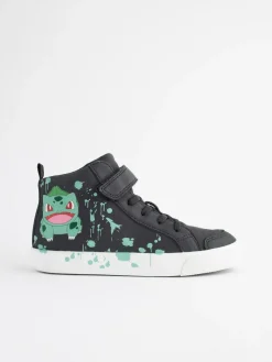 Next Black Standard Fit (F) Pokemon Elastic Lace High Top Trainers^BOY Boots|Boots