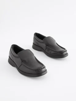 Next Black Standard Fit (F) School Leather Loafer Shoes^BOY School Shoes|Boys Shoes