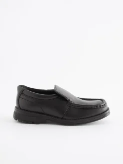 Next Black Standard Fit (F) School Leather Loafer Shoes^BOY School Shoes|Boys Shoes