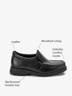 Next Black Standard Fit (F) School Leather Loafer Shoes^BOY School Shoes|Boys Shoes