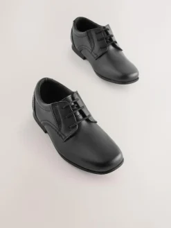 Next Black Standard Fit (F) School Leather Lace-Up Shoes^BOY School Shoes|Boys Shoes