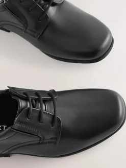 Next Black Standard Fit (F) School Leather Lace-Up Shoes^BOY School Shoes|Boys Shoes
