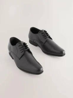 Next Black Standard Fit (F) School Leather Lace Up Shoes^BOY School Shoes|Boys Shoes