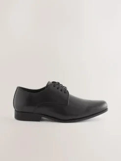 Next Black Standard Fit (F) School Leather Lace Up Shoes^BOY School Shoes|Boys Shoes