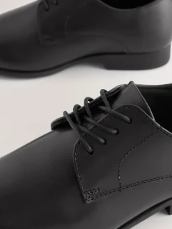 Next Black Standard Fit (F) School Leather Lace Up Shoes^BOY School Shoes|Boys Shoes