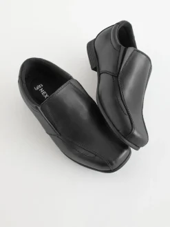 Sale Next Black Standard Fit (F) School Leather Loafers