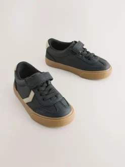 Next Black Standard Fit (F) Touch Fastening Elastic Lace Trainers^BOY Sneakers|Sneakers