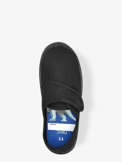 Best Next Black Standard Fit (F) Touch Fastening Plimsoll School Shoes