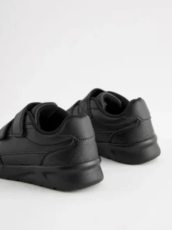 Best Next Black Standard Fit (F) Touch Fastening Leather School Shoes