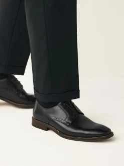 Next Standard Fit Leather Contrast Sole Derby Shoes^ Shoes
