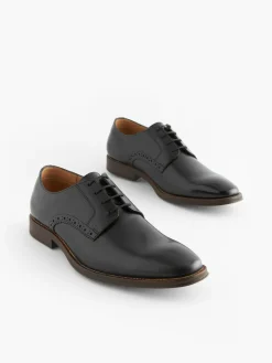 Next Standard Fit Leather Contrast Sole Derby Shoes^ Shoes