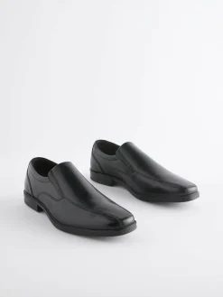 Clearance Next Black Standard Fit Leather Panel Slip On Shoes