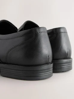 Clearance Next Black Standard Fit Leather Panel Slip On Shoes