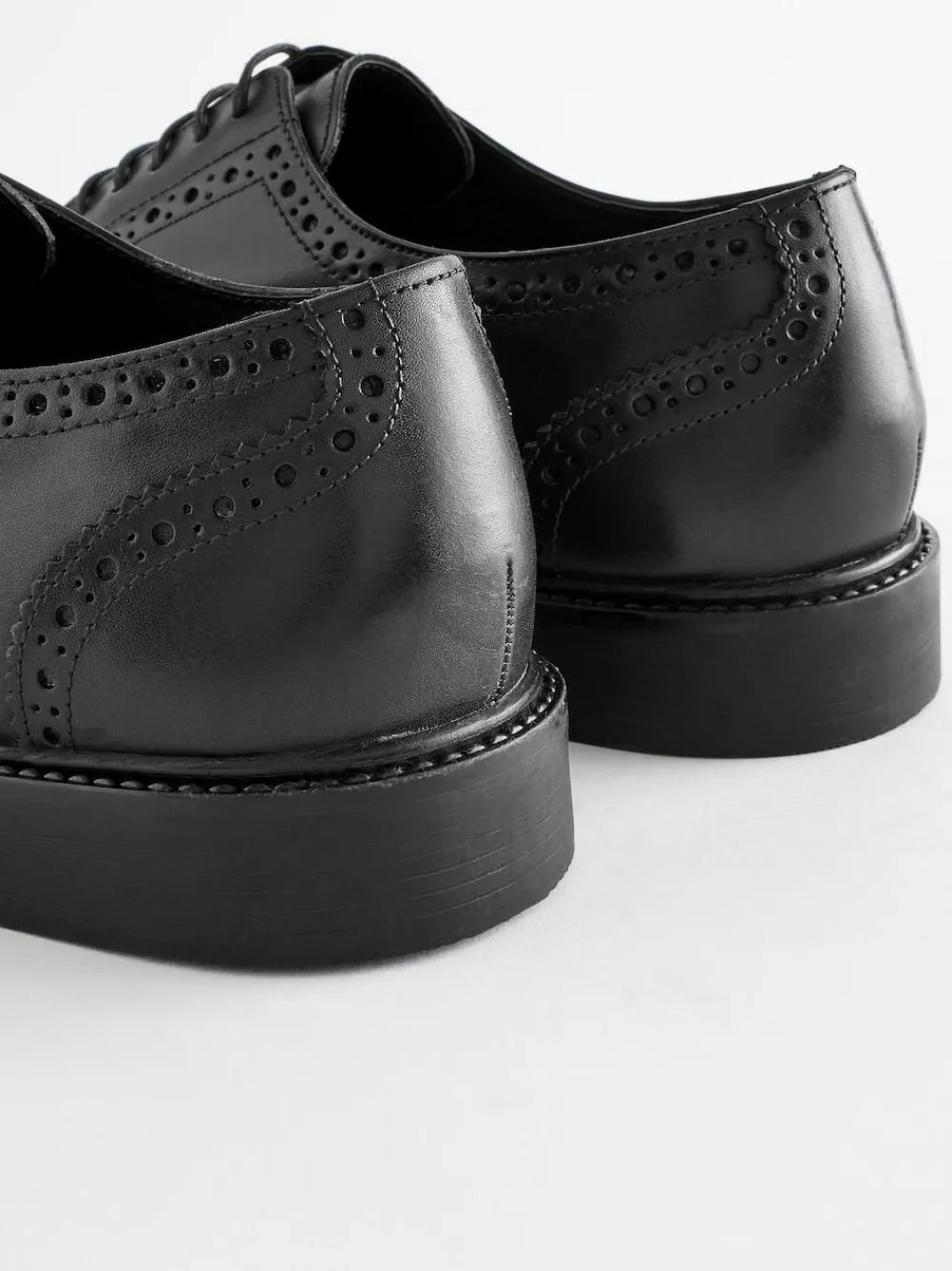 New Next Standard Fit Leather Derby Brogues Black
