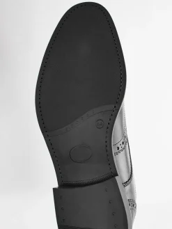 New Next Standard Fit Leather Derby Brogues Black