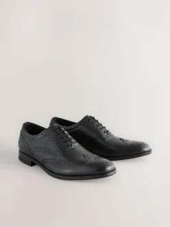 Discount Next Standard Fit Leather Oxford Brogue Shoes Black