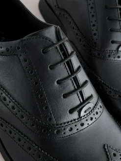 Discount Next Standard Fit Leather Oxford Brogue Shoes Black