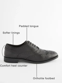 Discount Next Standard Fit Leather Oxford Brogue Shoes Black