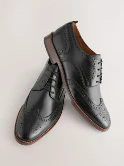 Next Standard Fit Leather Contrast Sole Brogue Shoes^ Shoes|Occasionwear