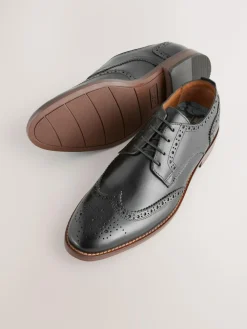 Next Standard Fit Leather Contrast Sole Brogue Shoes^ Shoes|Occasionwear
