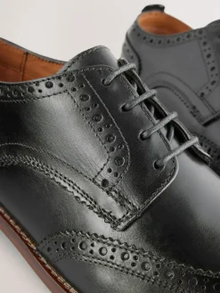 Next Standard Fit Leather Contrast Sole Brogue Shoes^ Shoes|Occasionwear