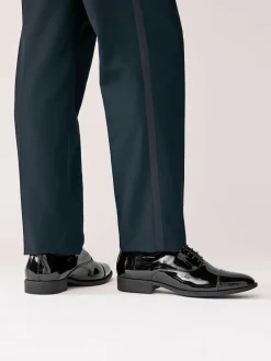 Next Black Standard Fit Patent Oxford Toe Cap Shoes^ Shoes