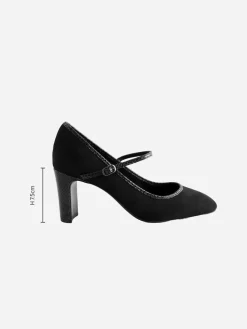 Best Next Standard Fit Round Toe Mary Jane Block Court Shoes Black