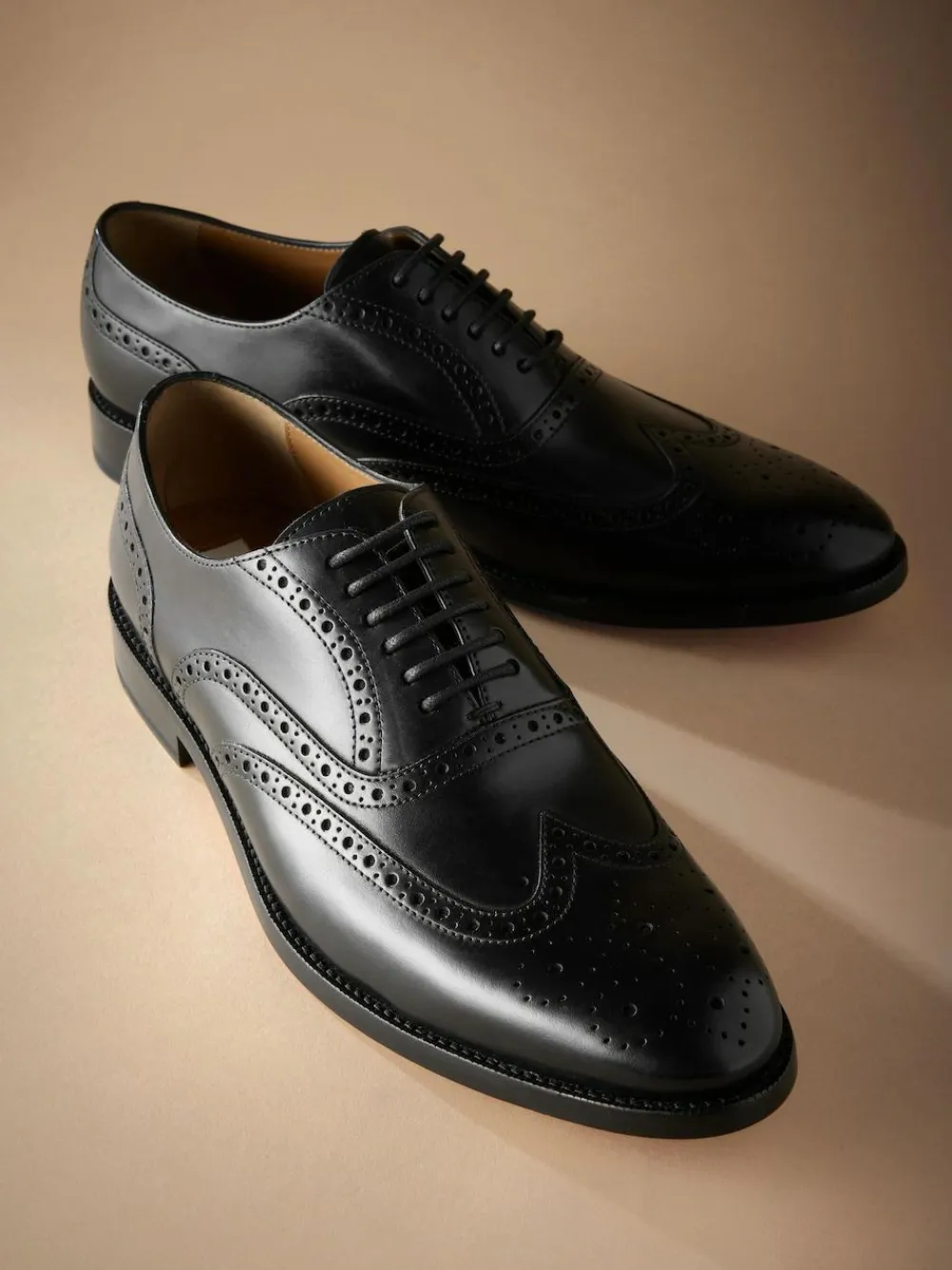 Next Standard Fit Signature Italian Leather Wingcap Brogue Shoes^ Shoes|Occasionwear