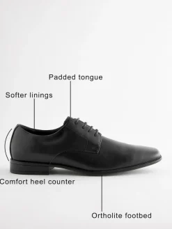 Best Next Standard Fit Slim Square Derby Shoes Black