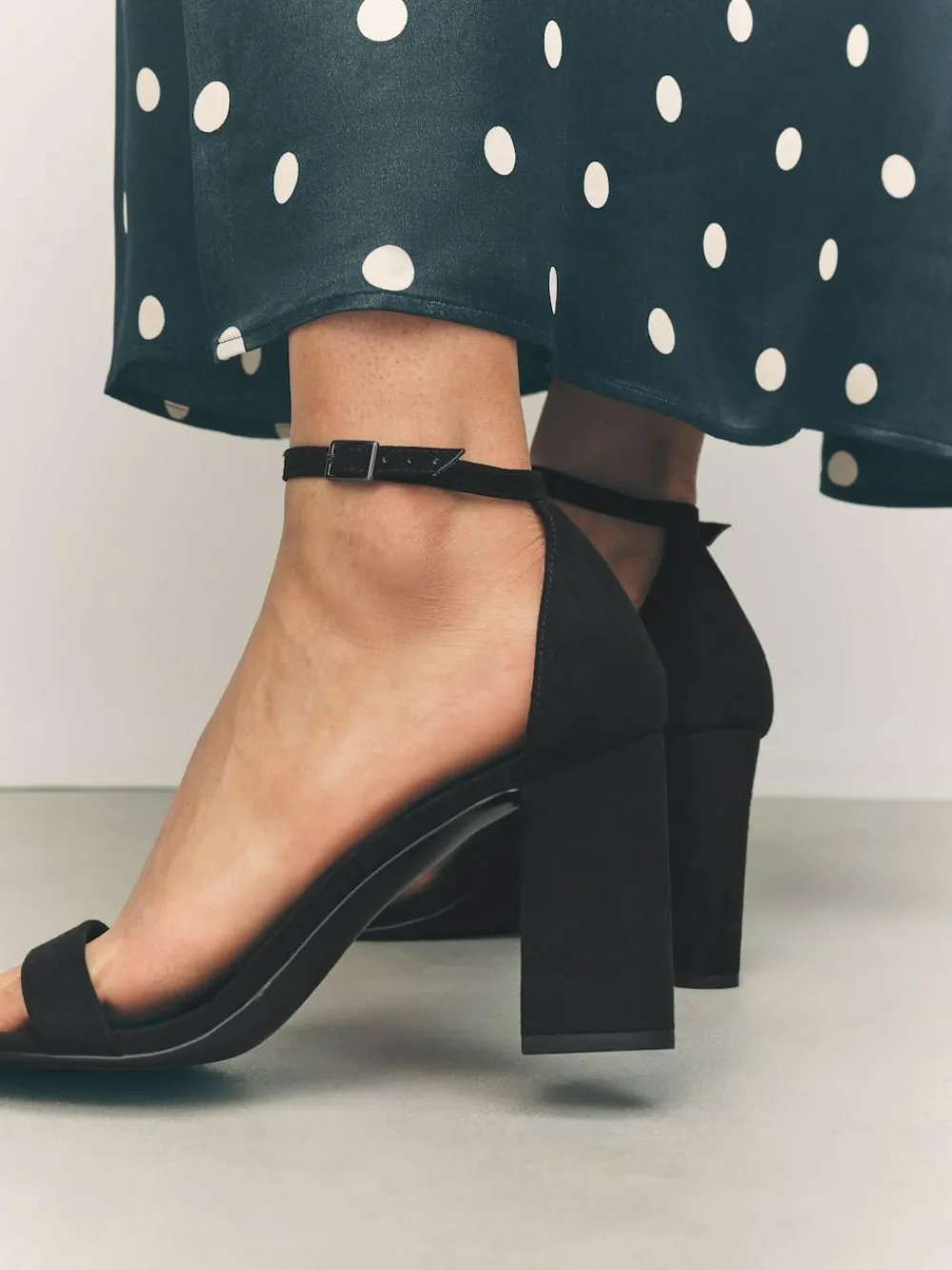 Next Black Standard/Wide Fit Block Heel Sandals^Women Wide Fit & Extra Wide Fit|Heels