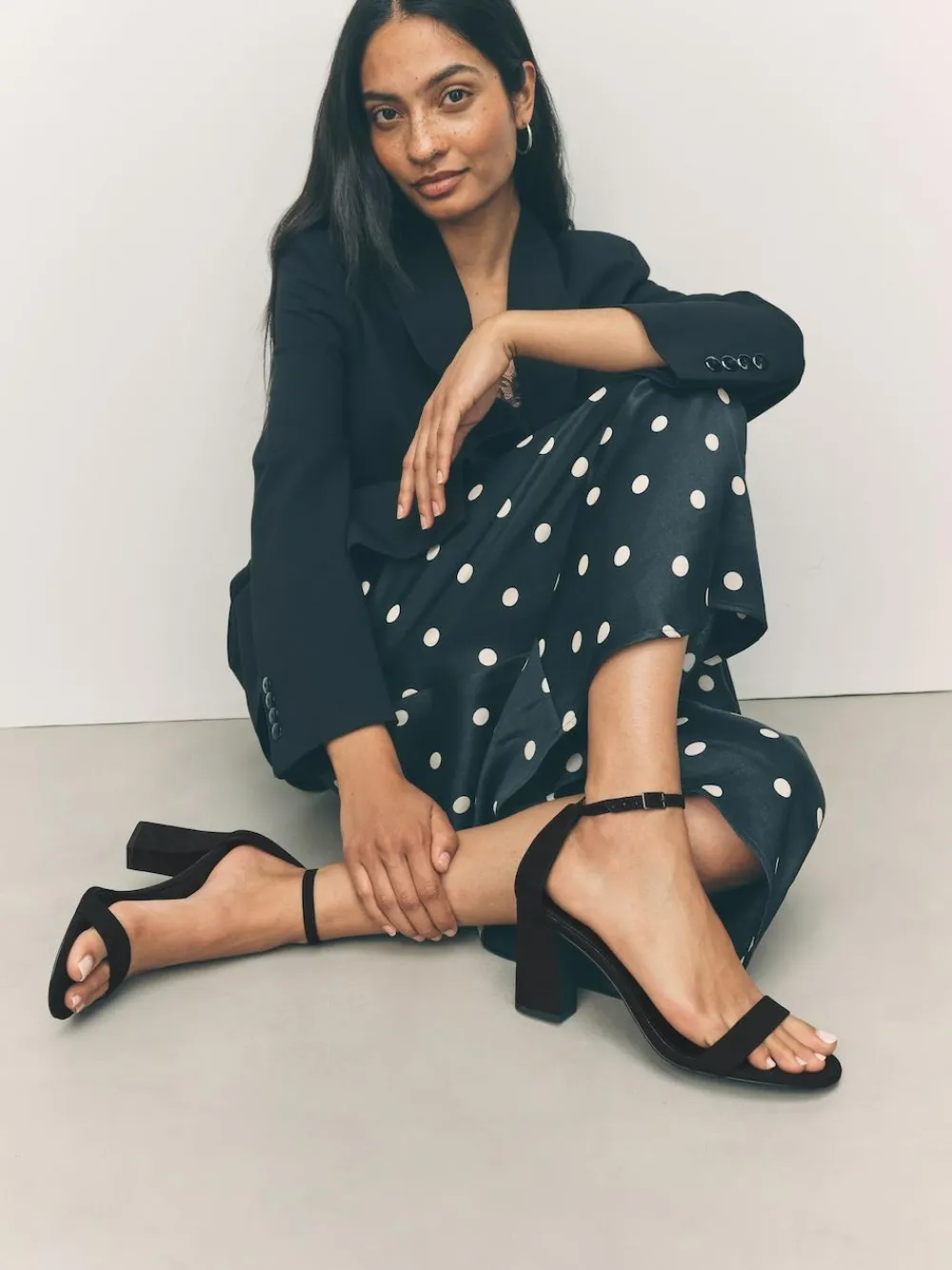 Next Black Standard/Wide Fit Block Heel Sandals^Women Wide Fit & Extra Wide Fit|Heels