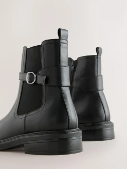 Clearance Next Standard/Wide Fit Buckled Chelsea Boots Black