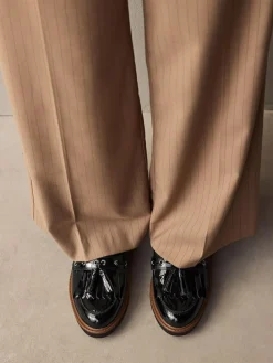 Next Standard/Wide Fit Chunky Patent Tassel Detail Loafers^Women Wide Fit & Extra Wide Fit|Flats