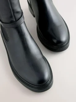 Online Next Standard/Wide Fit Forever Comfort® Buckle Detail Riding Boots Black