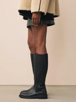 Online Next Standard/Wide Fit Forever Comfort® Buckle Detail Riding Boots Black