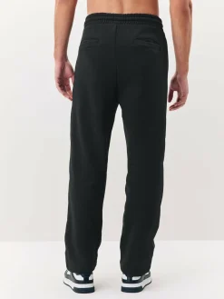 Next Black Straight Fit Relaxed Fit Brushback Heavyweight Joggers^ Joggers|Joggers