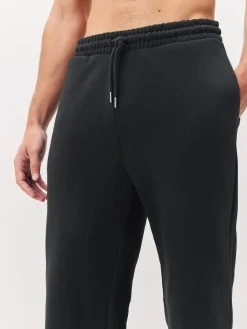 Next Black Straight Fit Relaxed Fit Brushback Heavyweight Joggers^ Joggers|Joggers