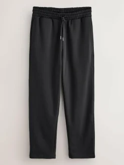 Next Black Straight Fit Relaxed Fit Brushback Heavyweight Joggers^ Joggers|Joggers