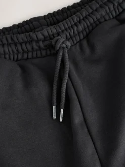 Next Black Straight Fit Relaxed Fit Brushback Heavyweight Joggers^ Joggers|Joggers