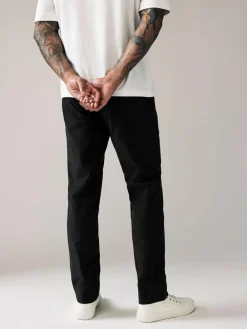 Next Black Straight Fit Stretch Chinos Trousers^ Nightwear|Pants & Chinos